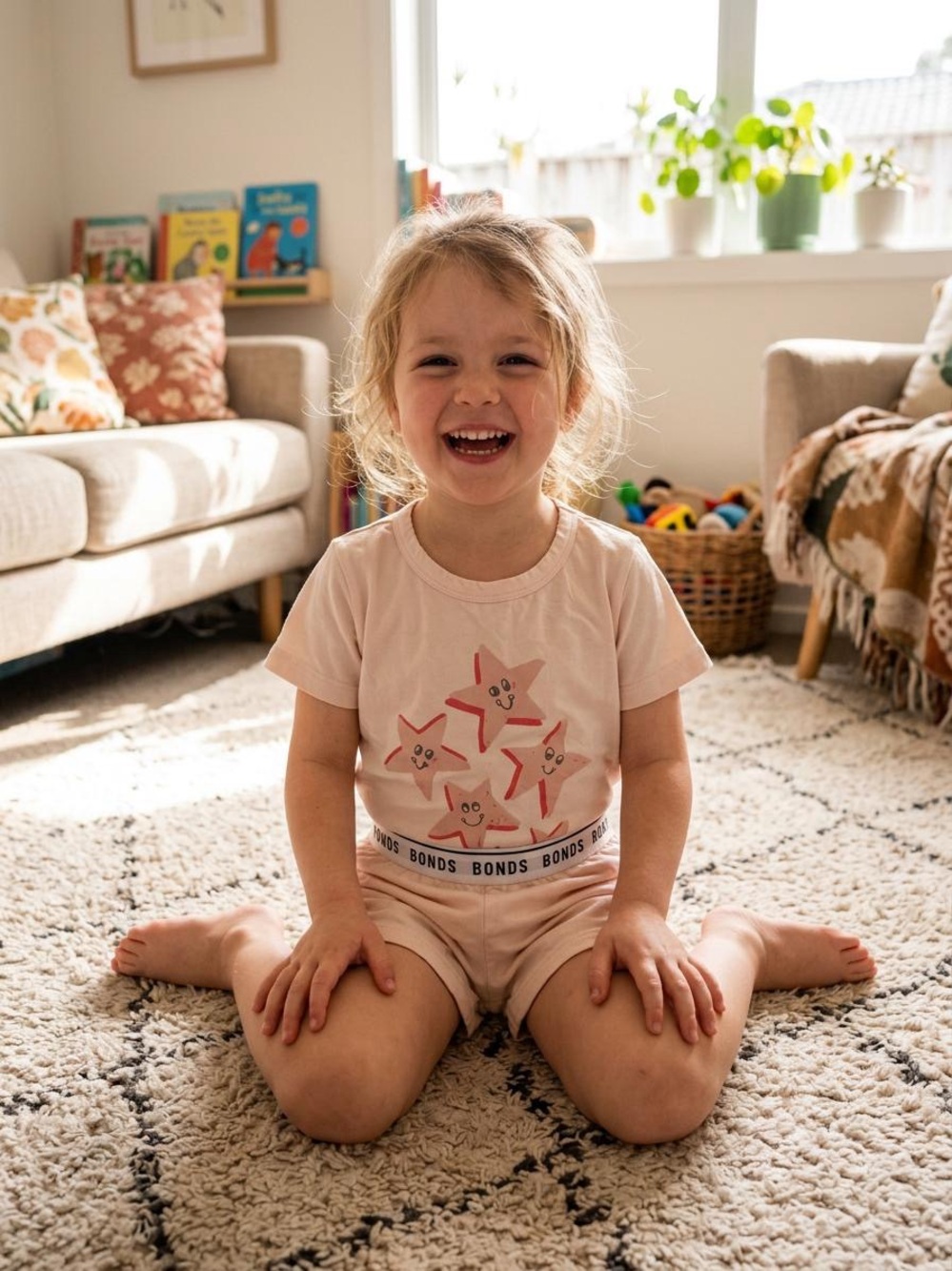 Bonds Light Pink Starfish Tee and Shorts Set